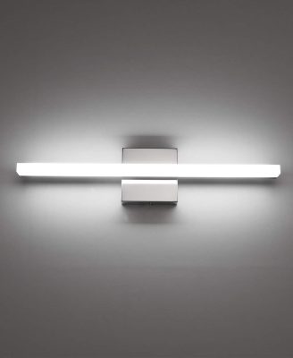 Combuh Modern Bathroom Light Fixtures Over Mirror 16 Inch IP44 9W Chrome Vanity Light Bar for Bathroom Wall Light Fixtures Cool White 6000K